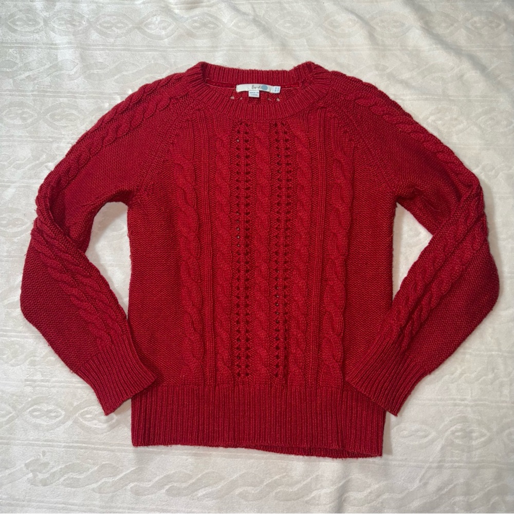 Boden Cable Knit Wool Blend Sweater‎ - Poppy Red